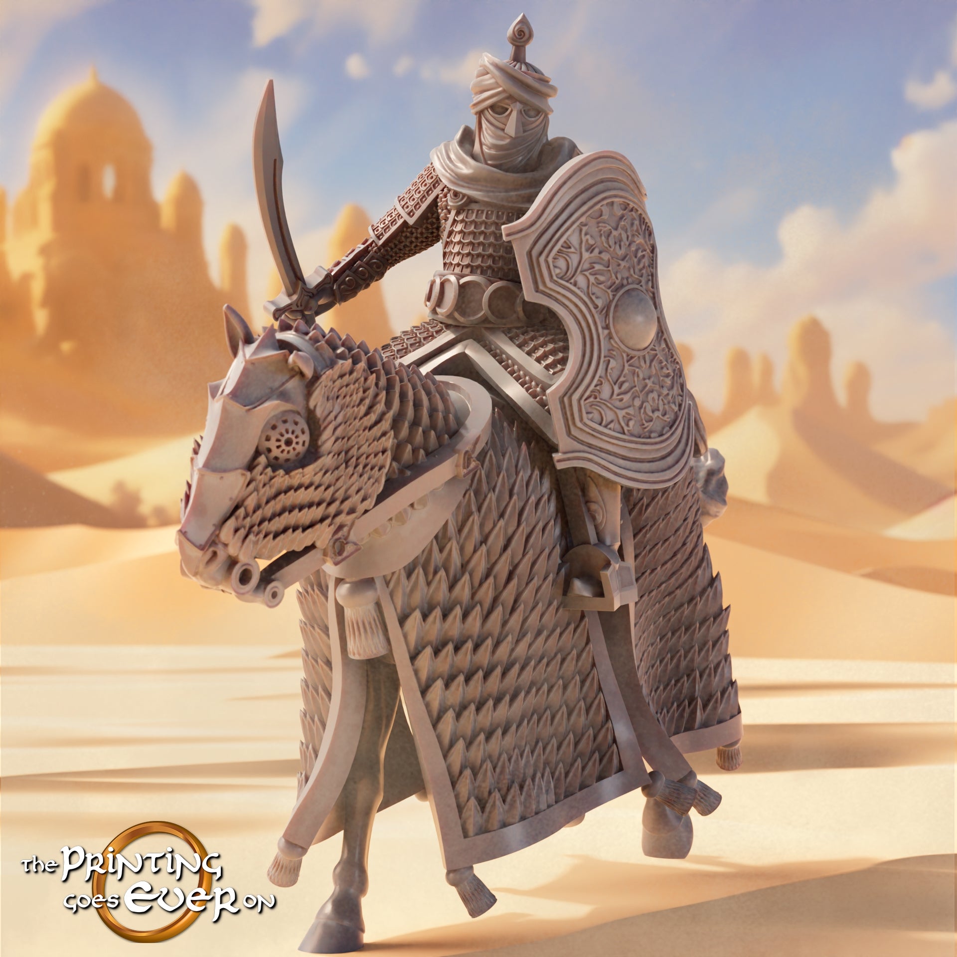 Foto del producto Tabletop 28mm The Printing Goes Ever On (TPGEO) 0: Jinete del Este: Capitán y seguidores a caballo - Nómadas orientales del desierto