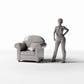 Foto de producto de diorama y modelismo 1: Mobiliario para dioramas: sillón tapizado con cojín (Ref. 986D)
