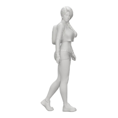 Foto del producto 0: Chica sexy, en pantalones cortos, minishirt y mochila (Ref Nr. A0)