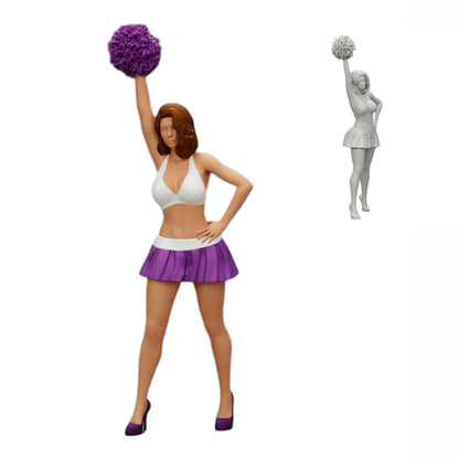 Foto de producto de modelismo de diorama 0: Joven chica/ animadora con pompones animando (Ref Nr. A3)