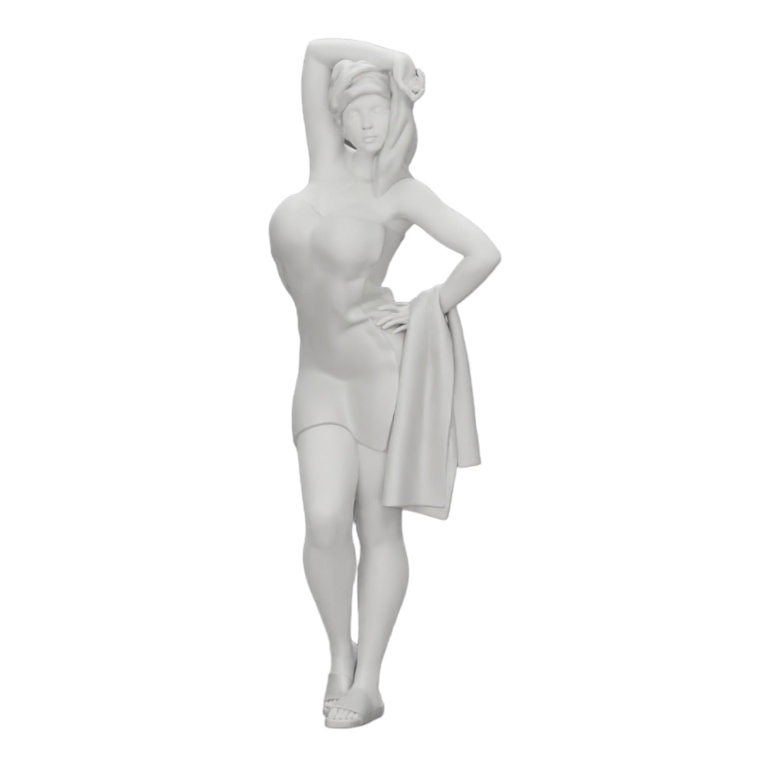 Foto de producto de modelismo de diorama 0: Mujer sexy después de la ducha con albornoz y toalla (Ref Nr. A10)