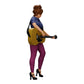 Foto de producto de modelismo de diorama 0: Joven mujer/músico en el escenario tocando guitarra acústica (Ref Nr. A13)