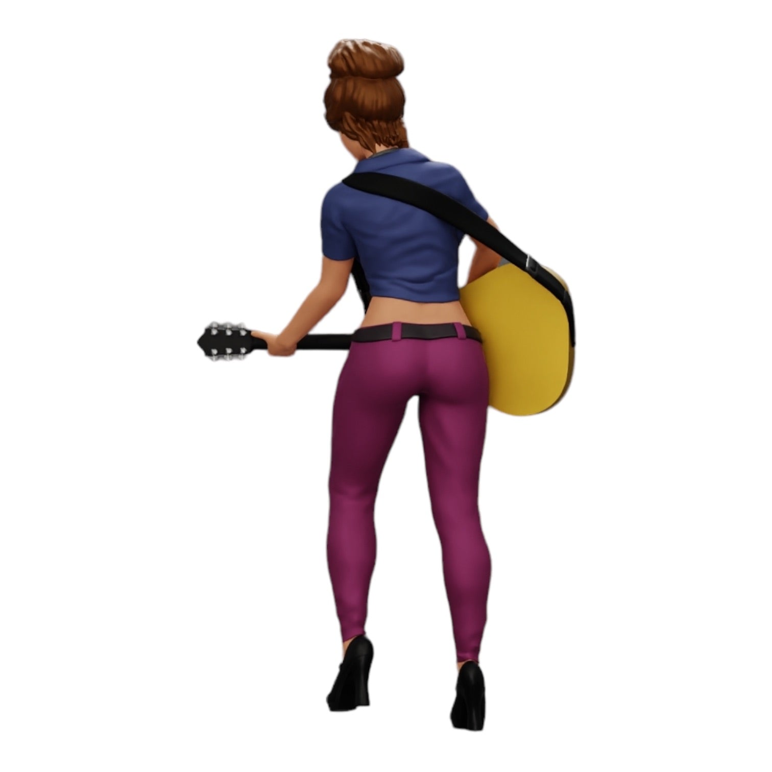 Foto de producto de modelismo de diorama 0: Joven mujer/músico en el escenario tocando guitarra acústica (Ref Nr. A13)