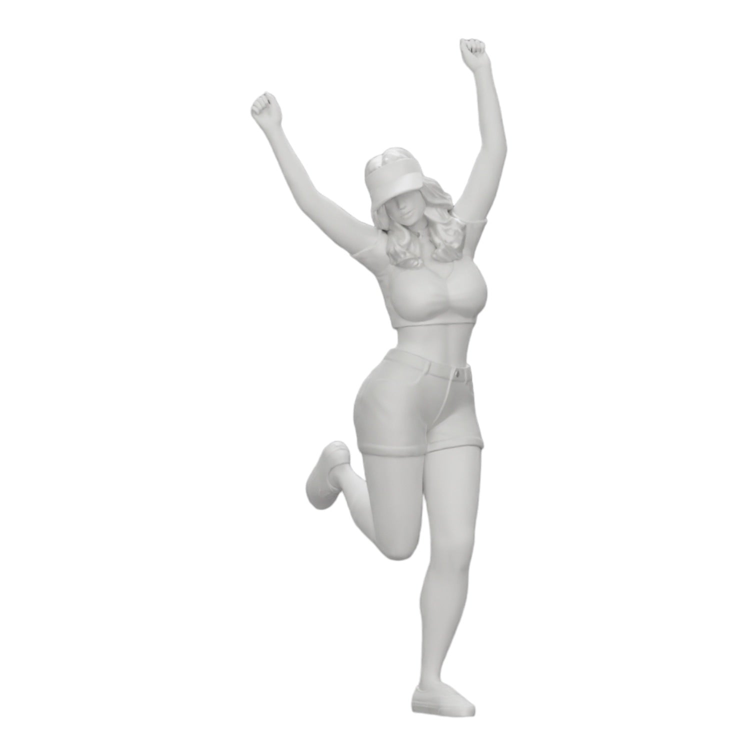 Foto del producto de modelismo de diorama 0: Niña feliz con minivestido y gorra de tenis celebra (Ref Nr. A14)