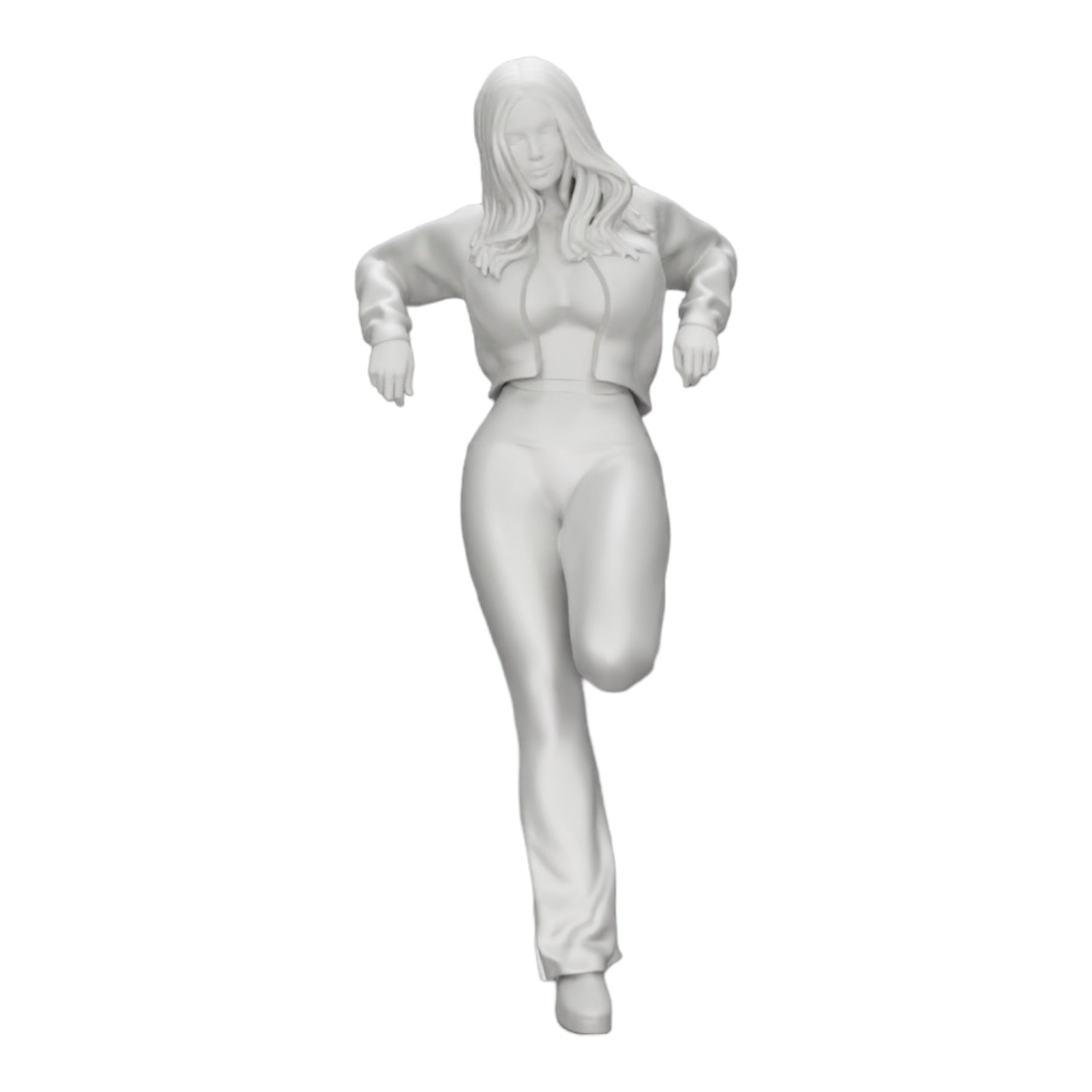 Diorama Modellbau Produktfoto 0: Mädchen mit Minijacke lehnt an Auto (Ref Nr. A18)