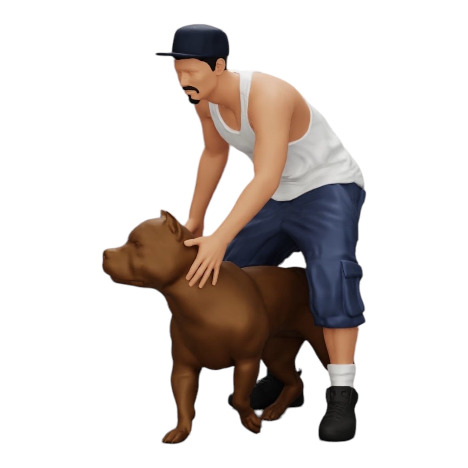 Foto de producto de modelismo diorama 0: Gangster-Homie con gorra y perro Pitbull (Ref. Nr. A22)