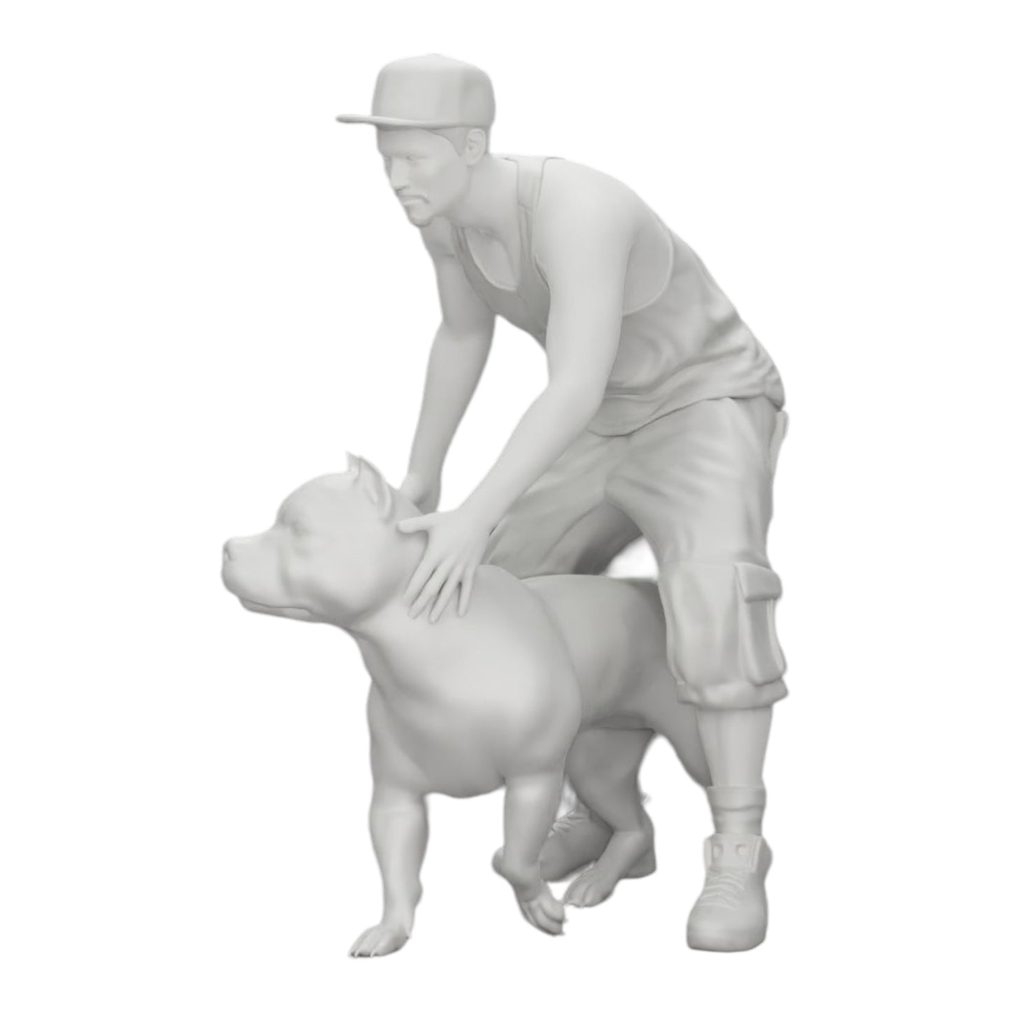 Foto de producto de modelismo diorama 0: Gangster-Homie con gorra y perro Pitbull (Ref. Nr. A22)