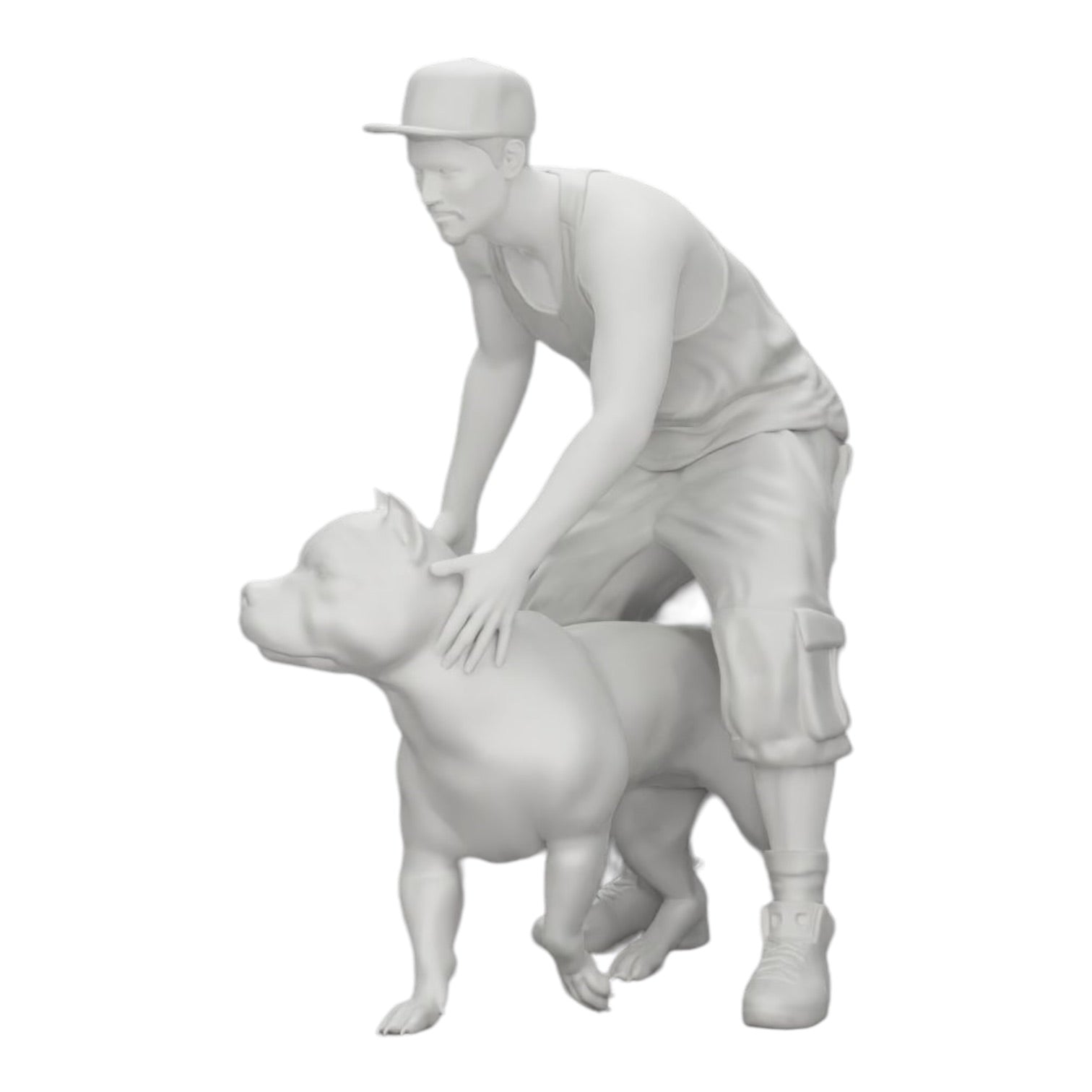 Foto de producto de modelismo diorama 0: Gangster-Homie con gorra y perro Pitbull (Ref. Nr. A22)