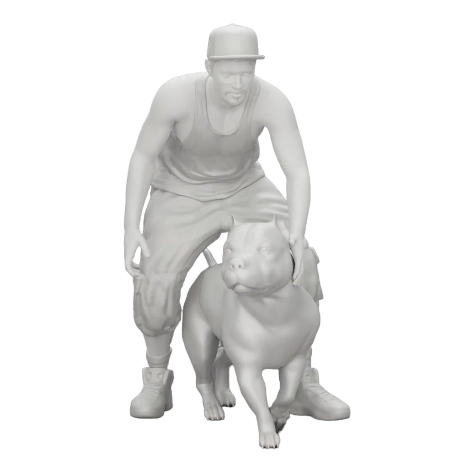 Foto de producto de modelismo diorama 0: Gangster-Homie con gorra y perro Pitbull (Ref. Nr. A22)