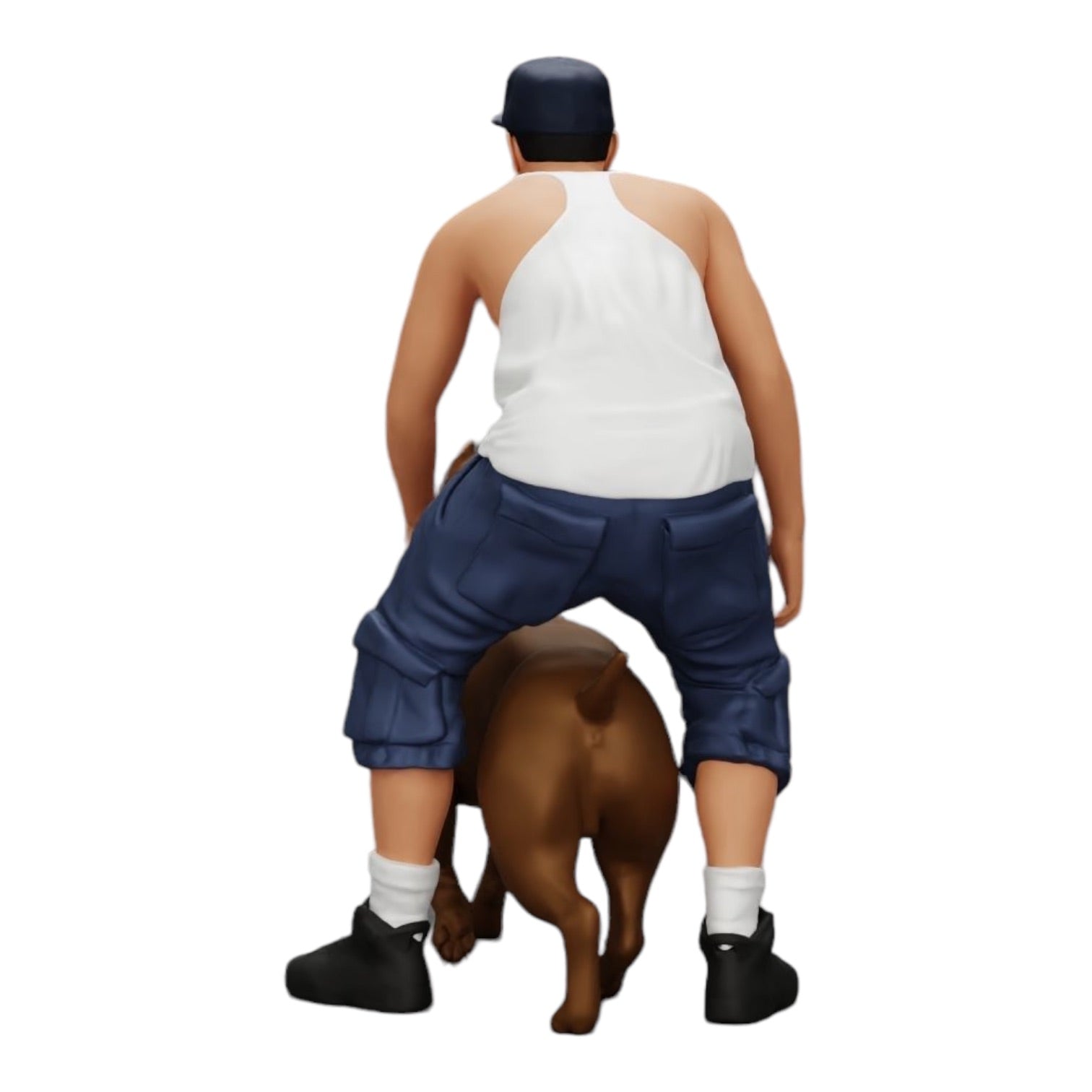 Foto de producto de modelismo diorama 0: Gangster-Homie con gorra y perro Pitbull (Ref. Nr. A22)