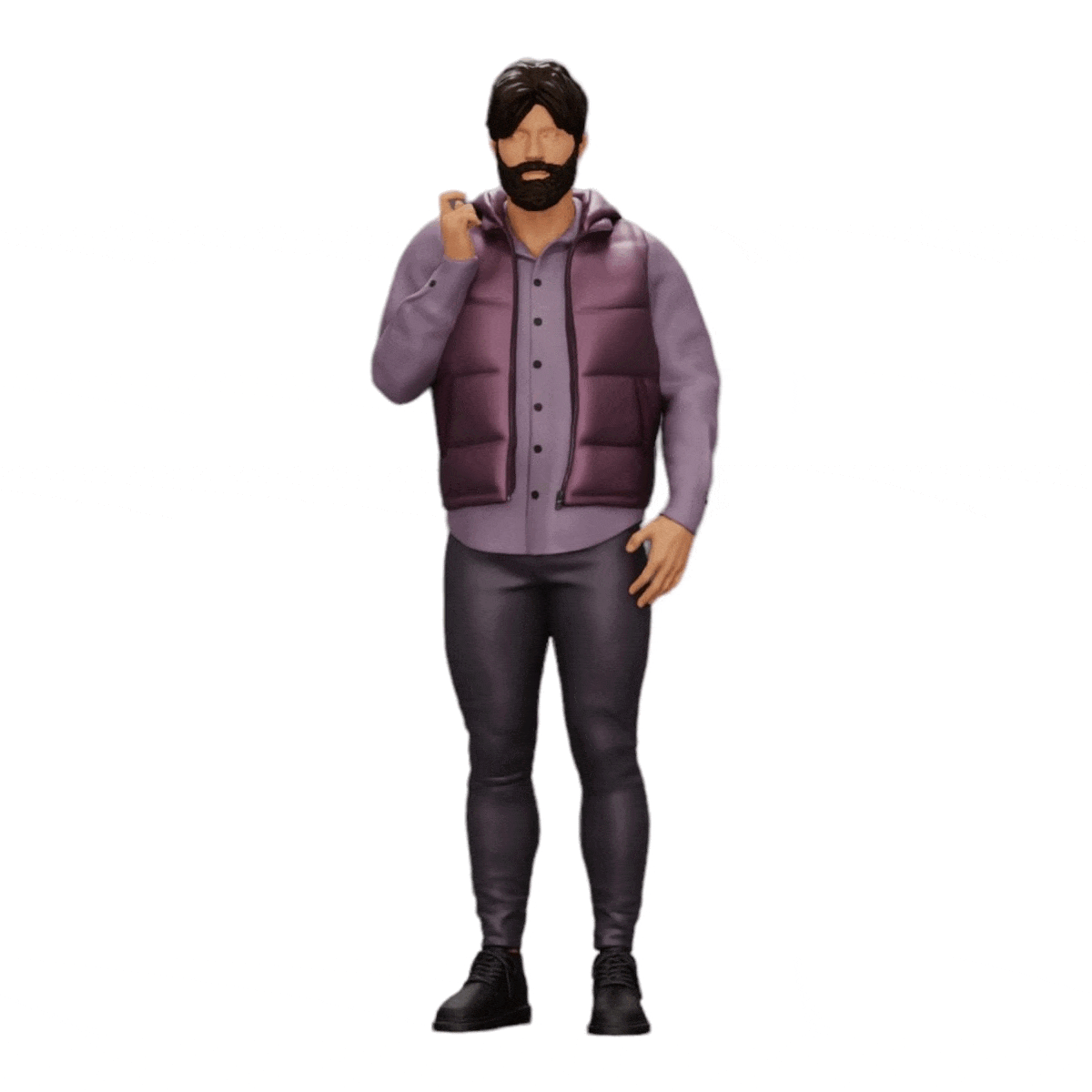Foto de producto de modelismo de diorama 0: Hombre con barba y chaqueta se presenta con confianza (Ref Nr. A24)