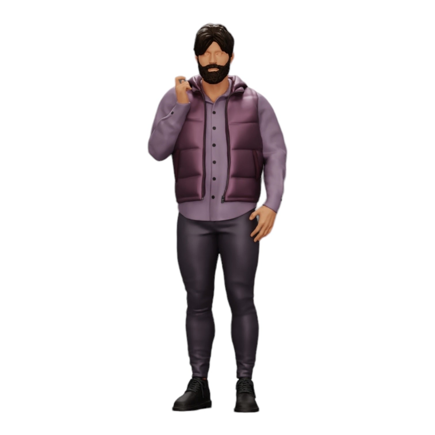 Foto de producto de modelismo de diorama 0: Hombre con barba y chaqueta se presenta con confianza (Ref Nr. A24)