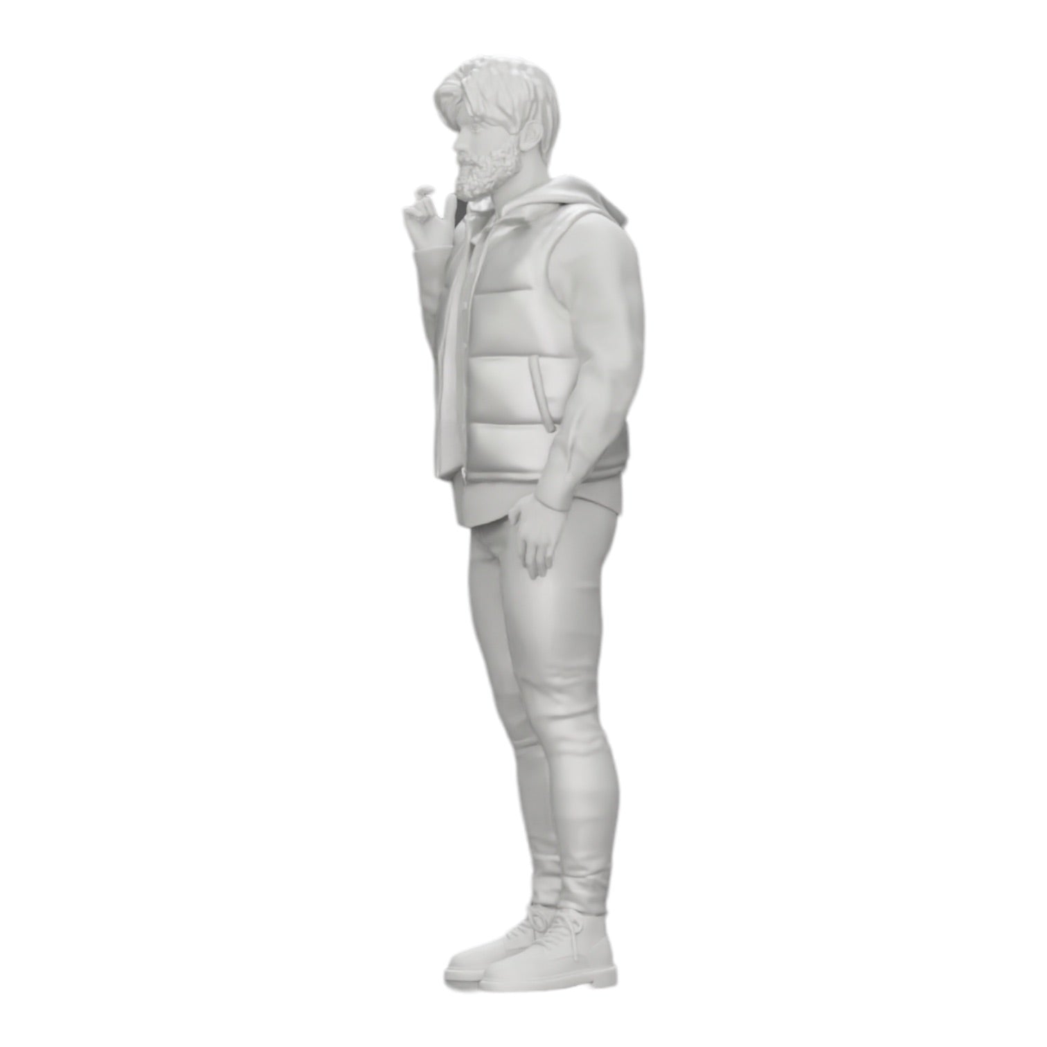 Foto de producto de modelismo de diorama 0: Hombre con barba y chaqueta se presenta con confianza (Ref Nr. A24)