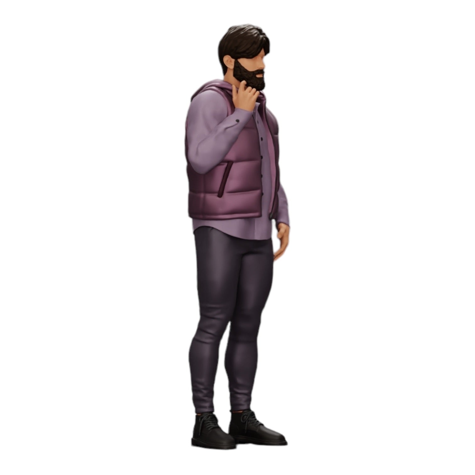 Foto de producto de modelismo de diorama 0: Hombre con barba y chaqueta se presenta con confianza (Ref Nr. A24)