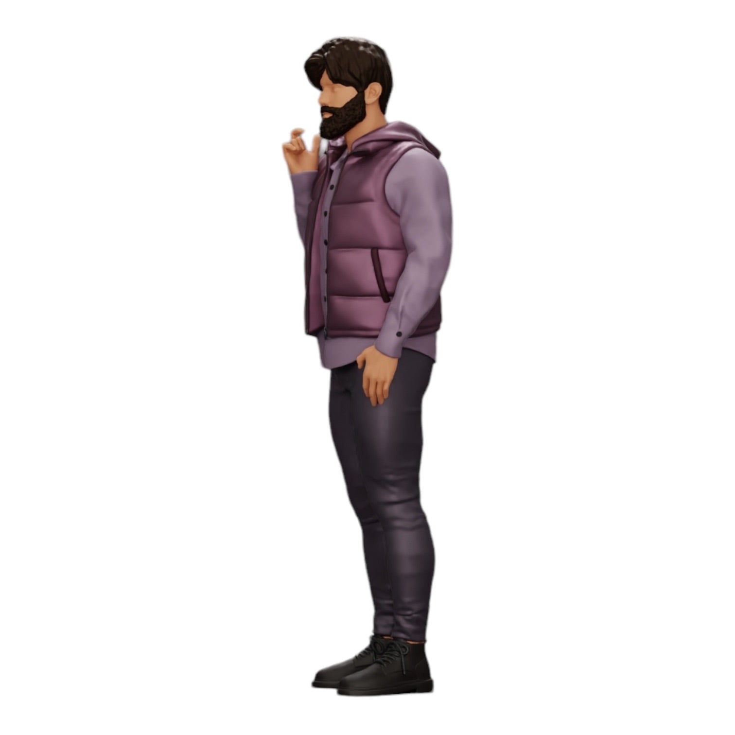 Foto de producto de modelismo de diorama 0: Hombre con barba y chaqueta se presenta con confianza (Ref Nr. A24)