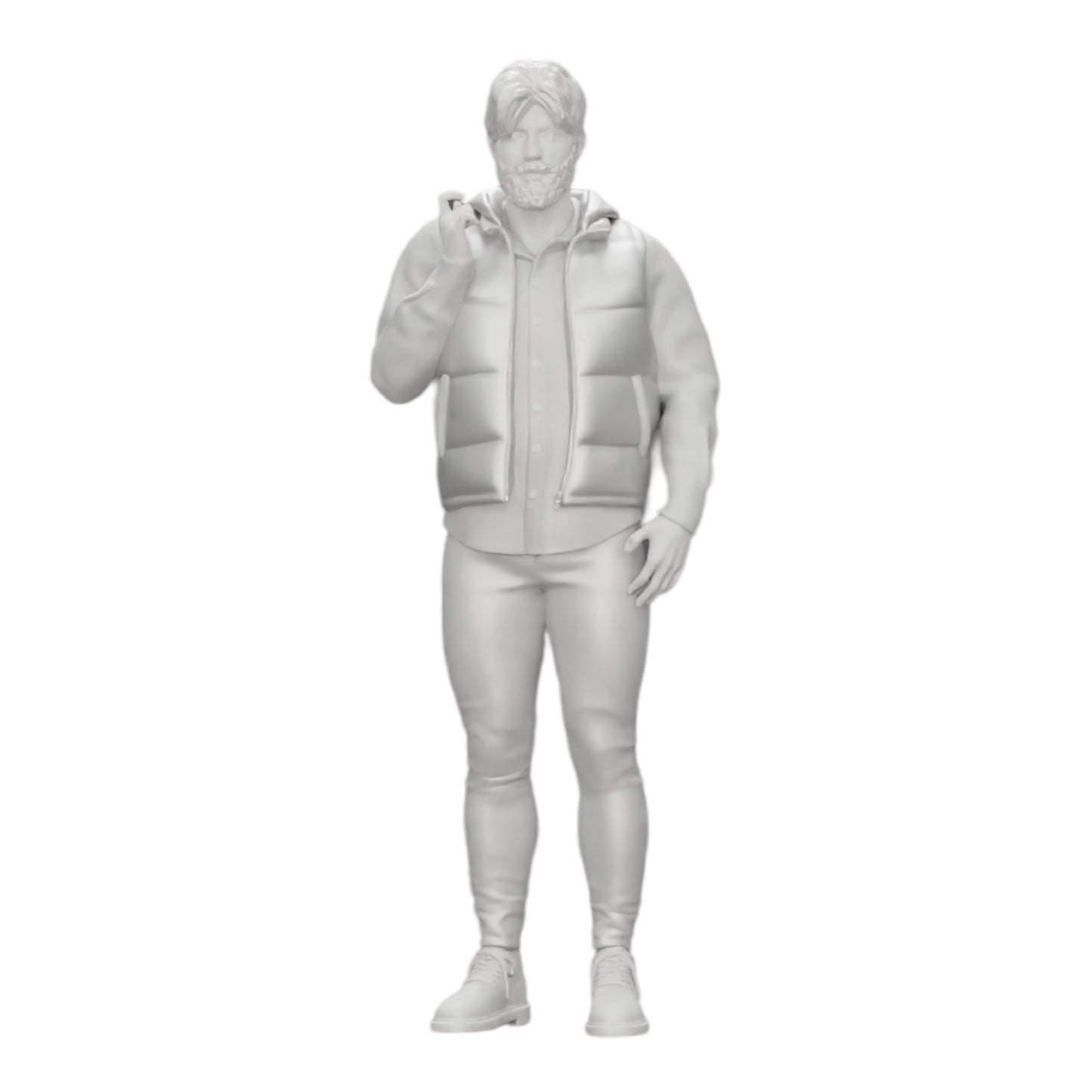 Foto de producto de modelismo de diorama 0: Hombre con barba y chaqueta se presenta con confianza (Ref Nr. A24)
