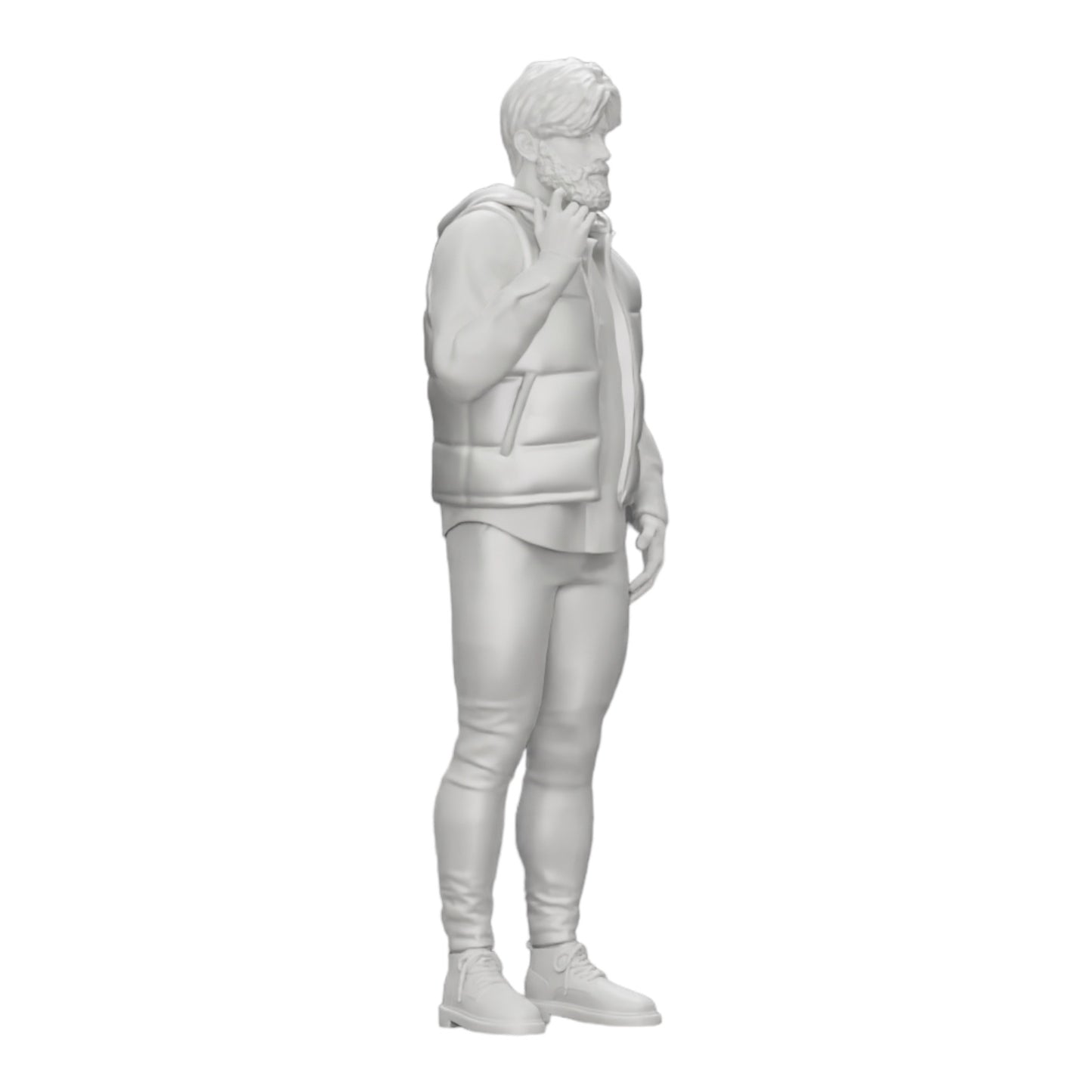 Foto de producto de modelismo de diorama 0: Hombre con barba y chaqueta se presenta con confianza (Ref Nr. A24)
