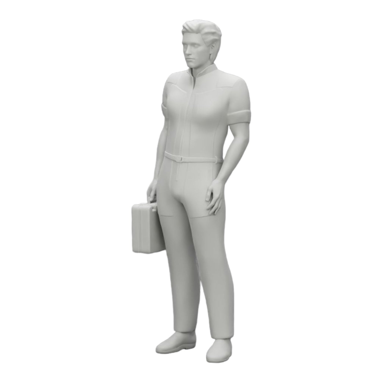 Diorama Modellbau Produktfoto 0: Sanitäter steht mit einem Erste-Hilfe-Kasten bereit (Ref Nr. A28)