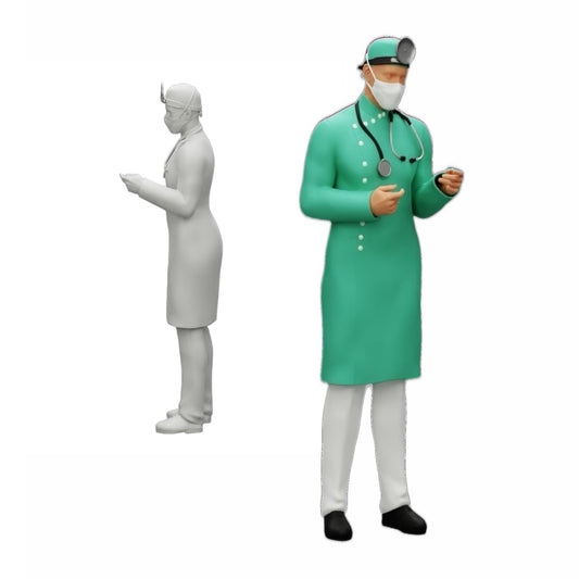 Diorama Modellbau Produktfoto 0: Chirurg/Arzt im Krankenhaus mit Stethoskop (Ref Nr. A29)