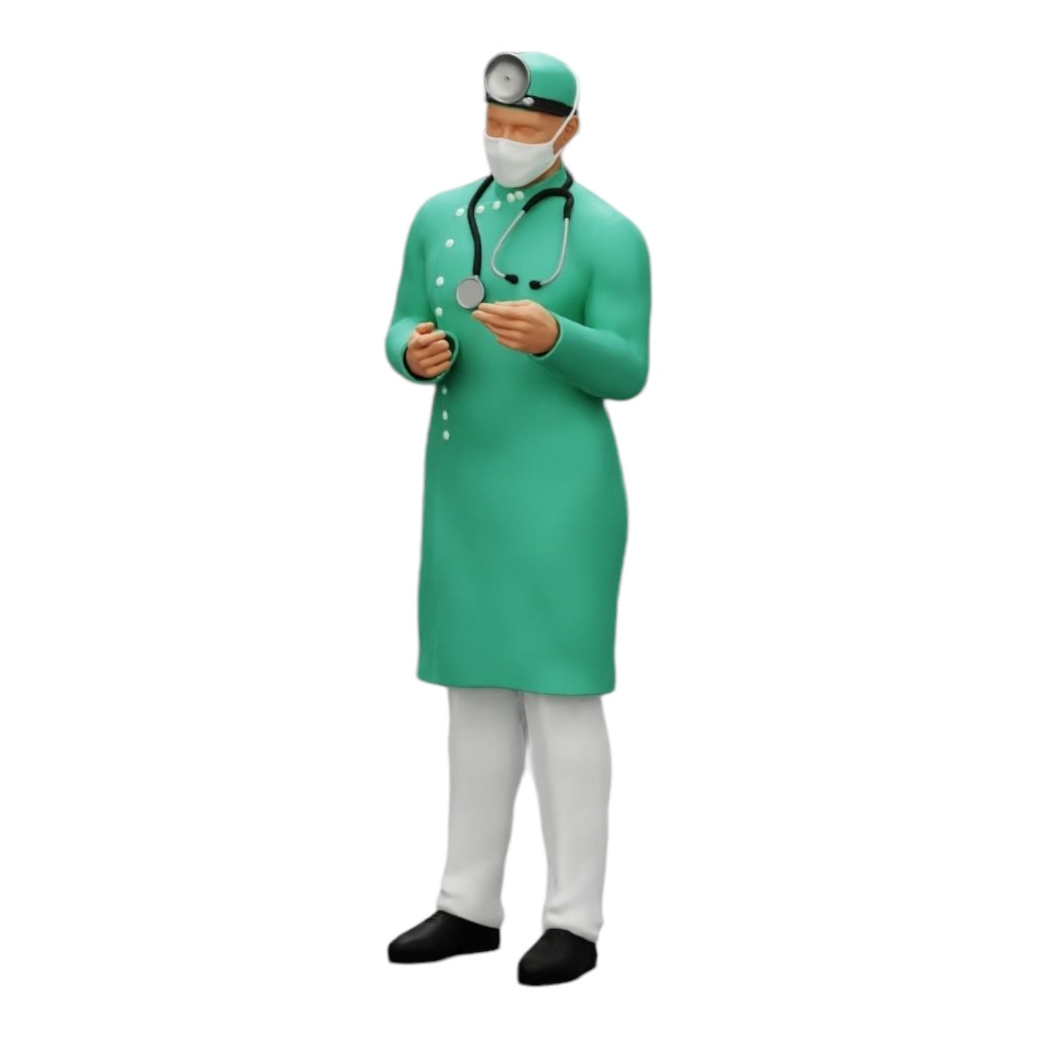 Diorama Modellbau Produktfoto 0: Chirurg/Arzt im Krankenhaus mit Stethoskop (Ref Nr. A29)