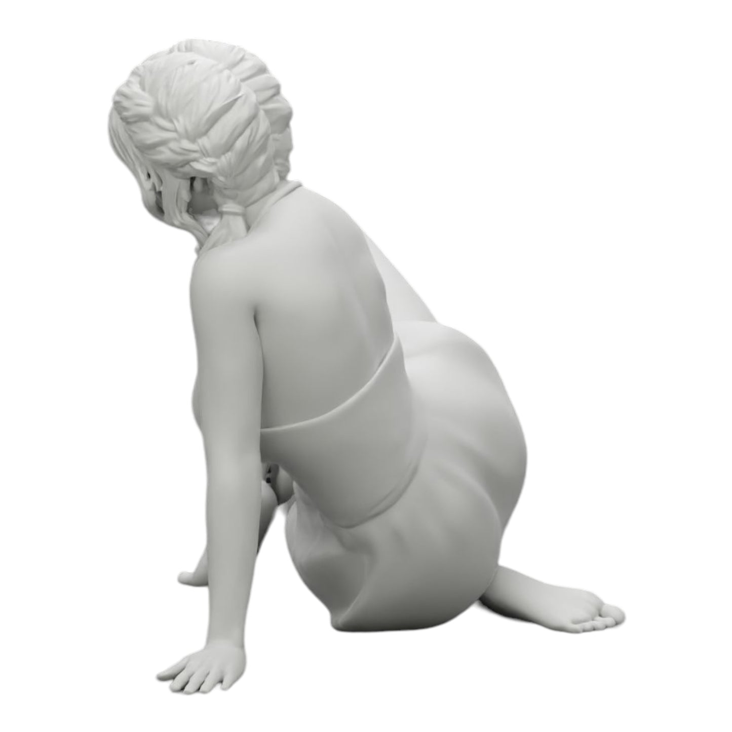 Foto de producto de modelismo de diorama 0: Mujer atractiva sentada relajada en cuclillas (Ref Nr. A34)