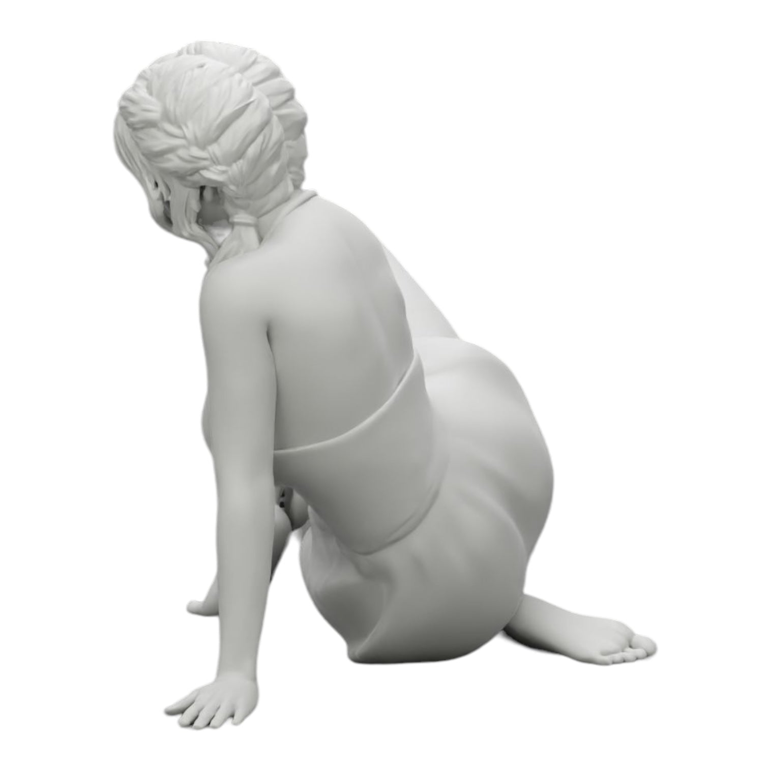 Foto de producto de modelismo de diorama 0: Mujer atractiva sentada relajada en cuclillas (Ref Nr. A34)