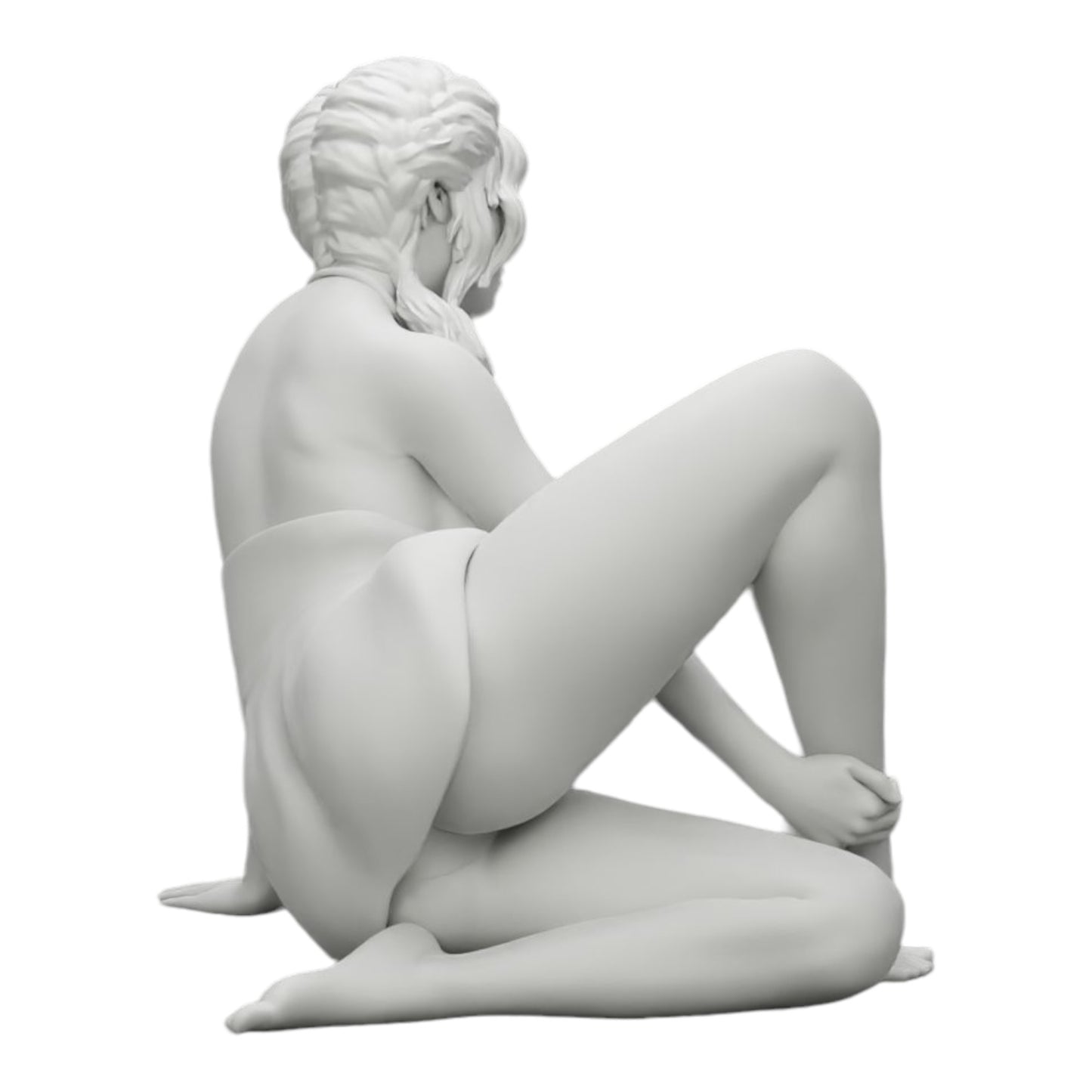 Foto de producto de modelismo de diorama 0: Mujer atractiva sentada relajada en cuclillas (Ref Nr. A34)