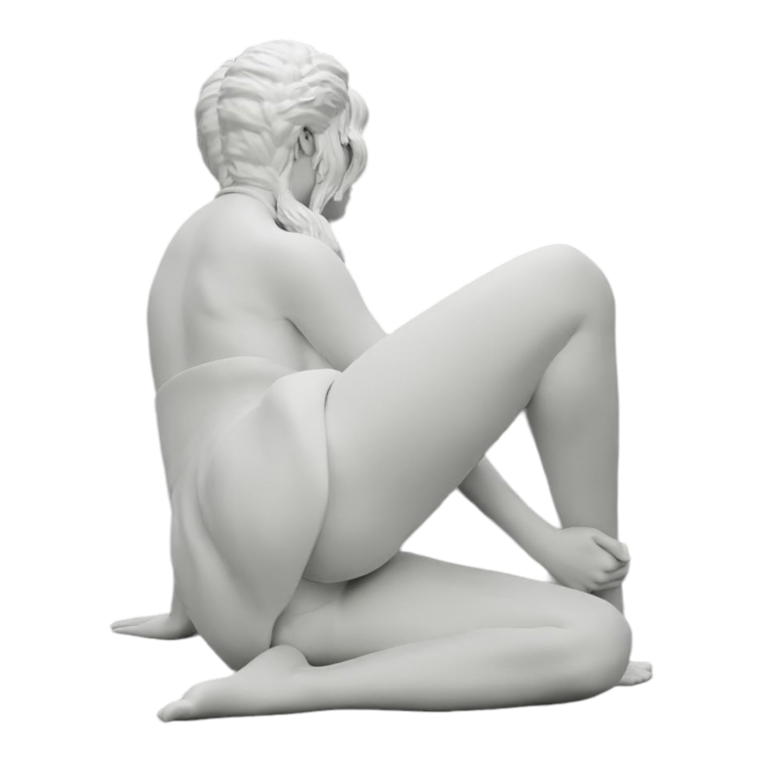 Foto de producto de modelismo de diorama 0: Mujer atractiva sentada relajada en cuclillas (Ref Nr. A34)