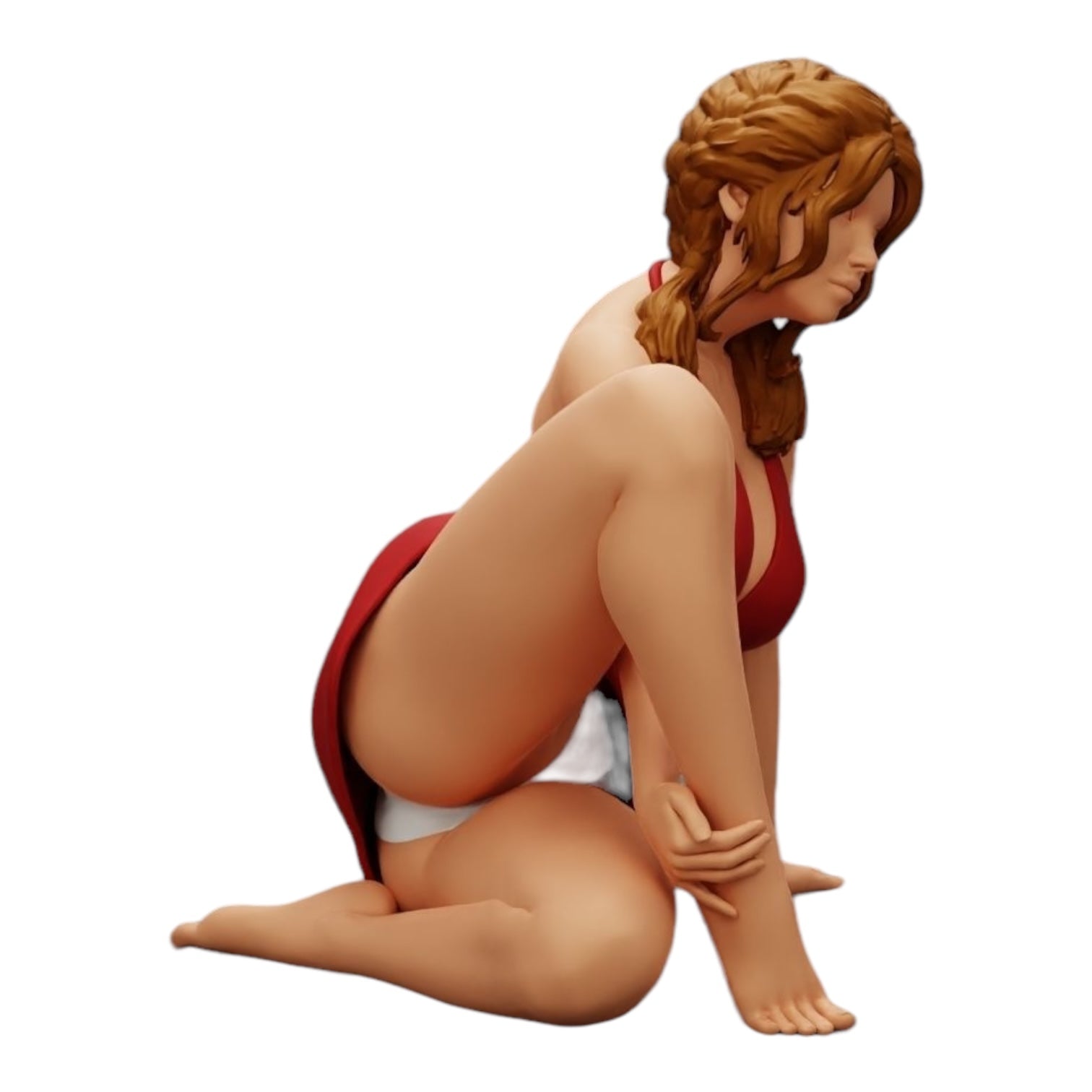 Foto de producto de modelismo de diorama 0: Mujer atractiva sentada relajada en cuclillas (Ref Nr. A34)