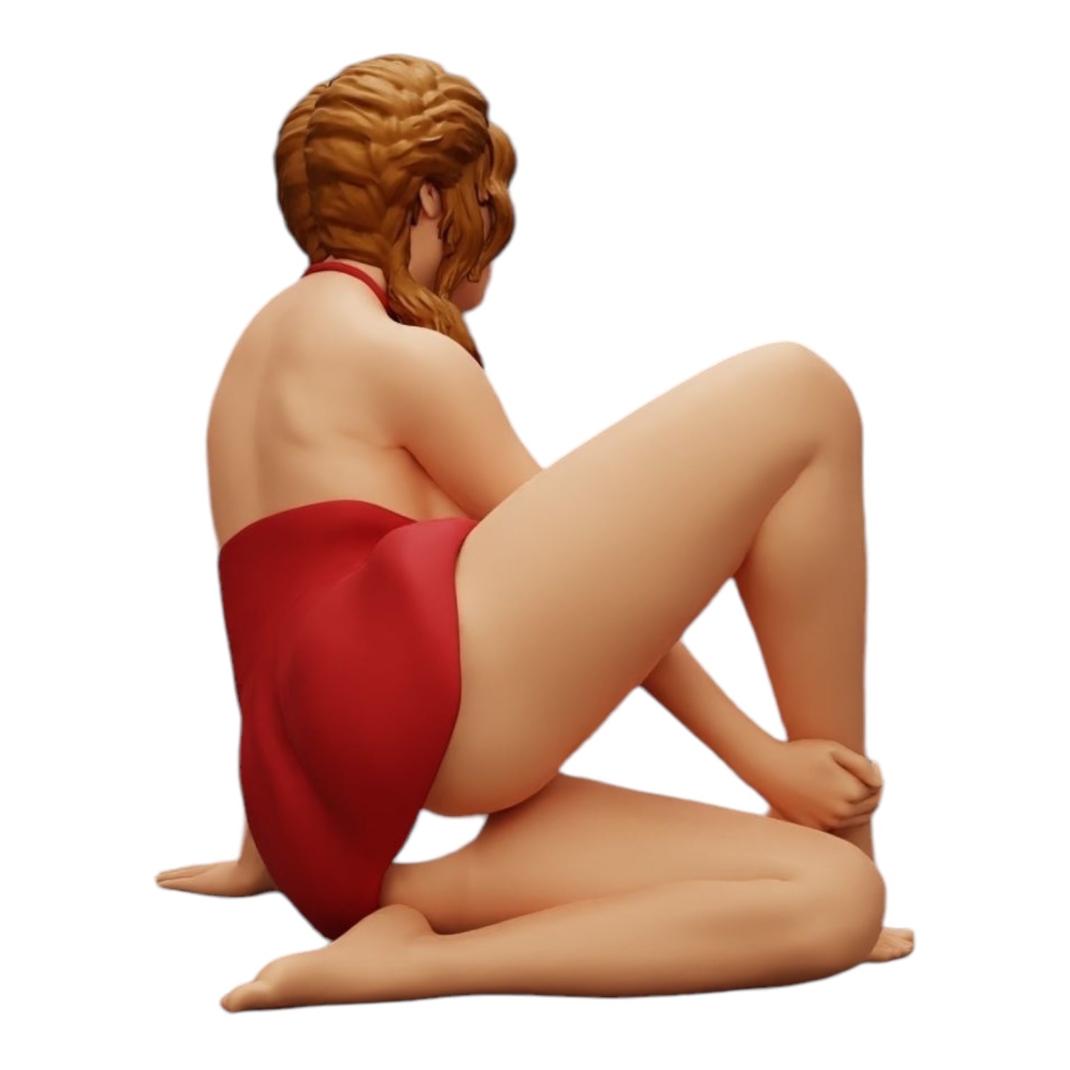 Foto de producto de modelismo de diorama 0: Mujer atractiva sentada relajada en cuclillas (Ref Nr. A34)