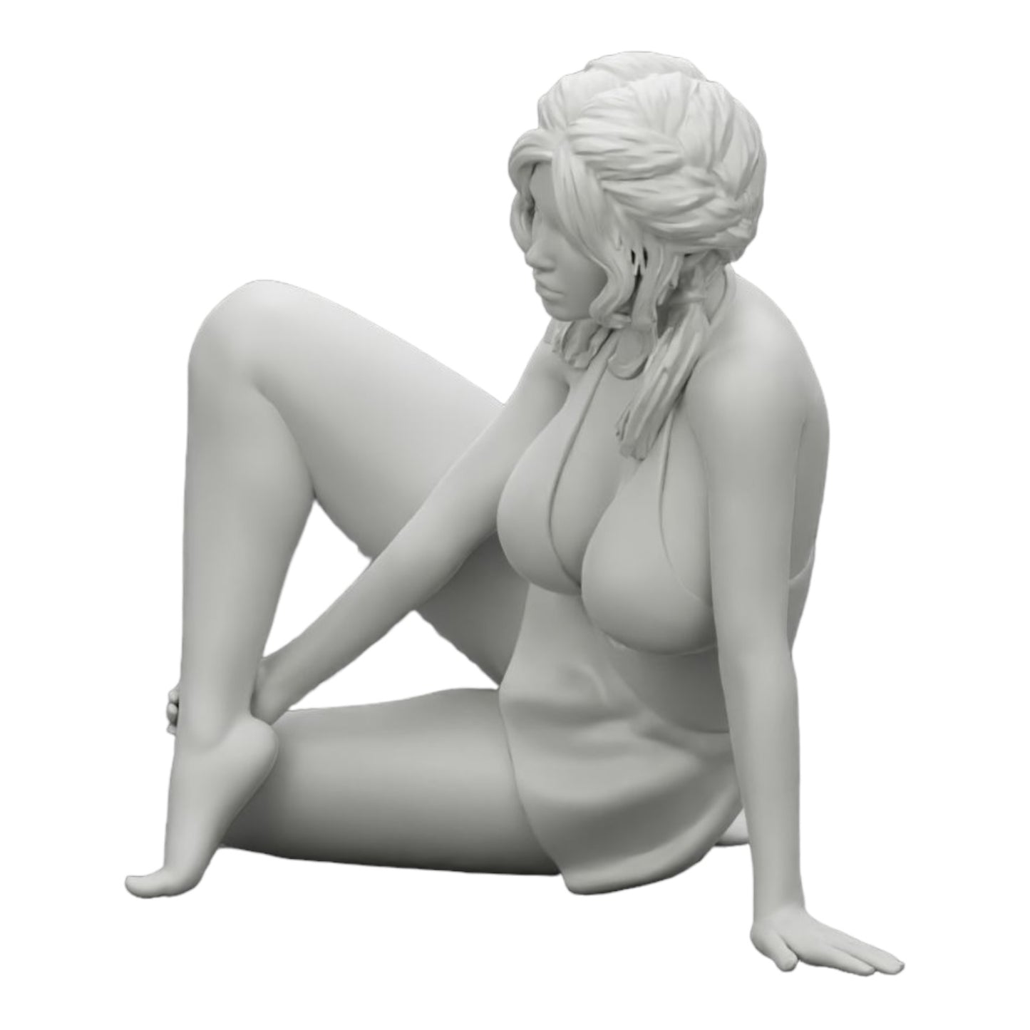 Foto de producto de modelismo de diorama 0: Mujer atractiva sentada relajada en cuclillas (Ref Nr. A34)