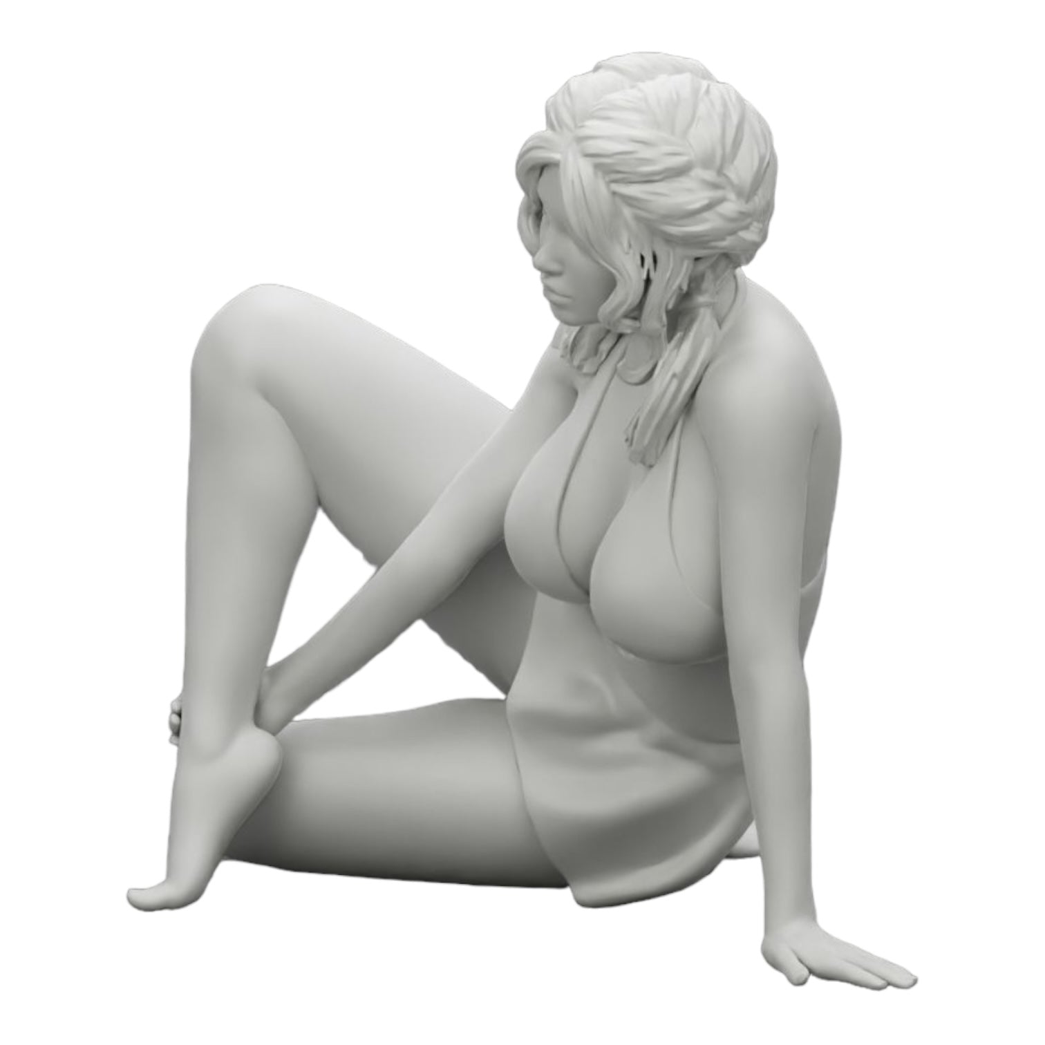 Foto de producto de modelismo de diorama 0: Mujer atractiva sentada relajada en cuclillas (Ref Nr. A34)
