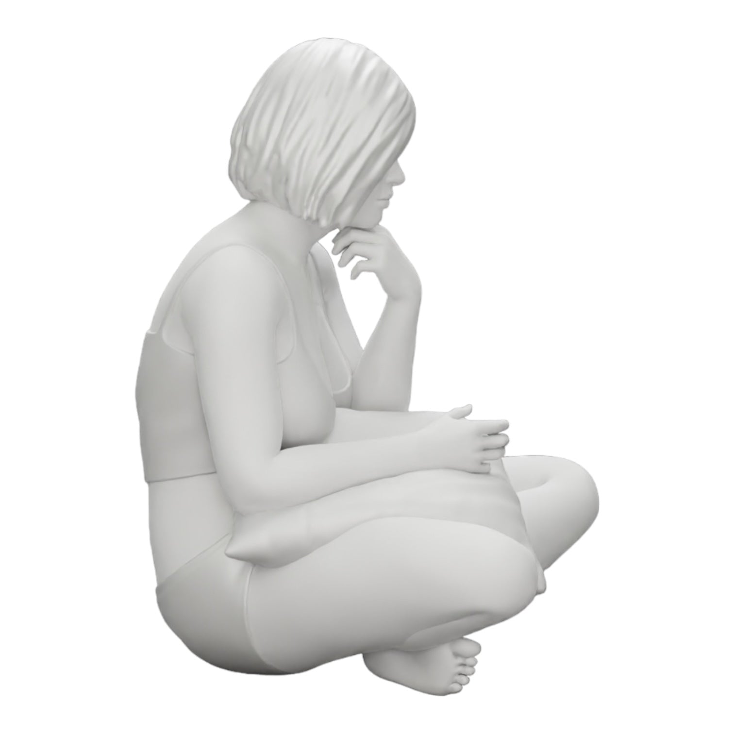 Foto del producto de modelismo de diorama 0: Niña sentada frente al televisor con almohadas en las piernas (Ref Nr. A36)