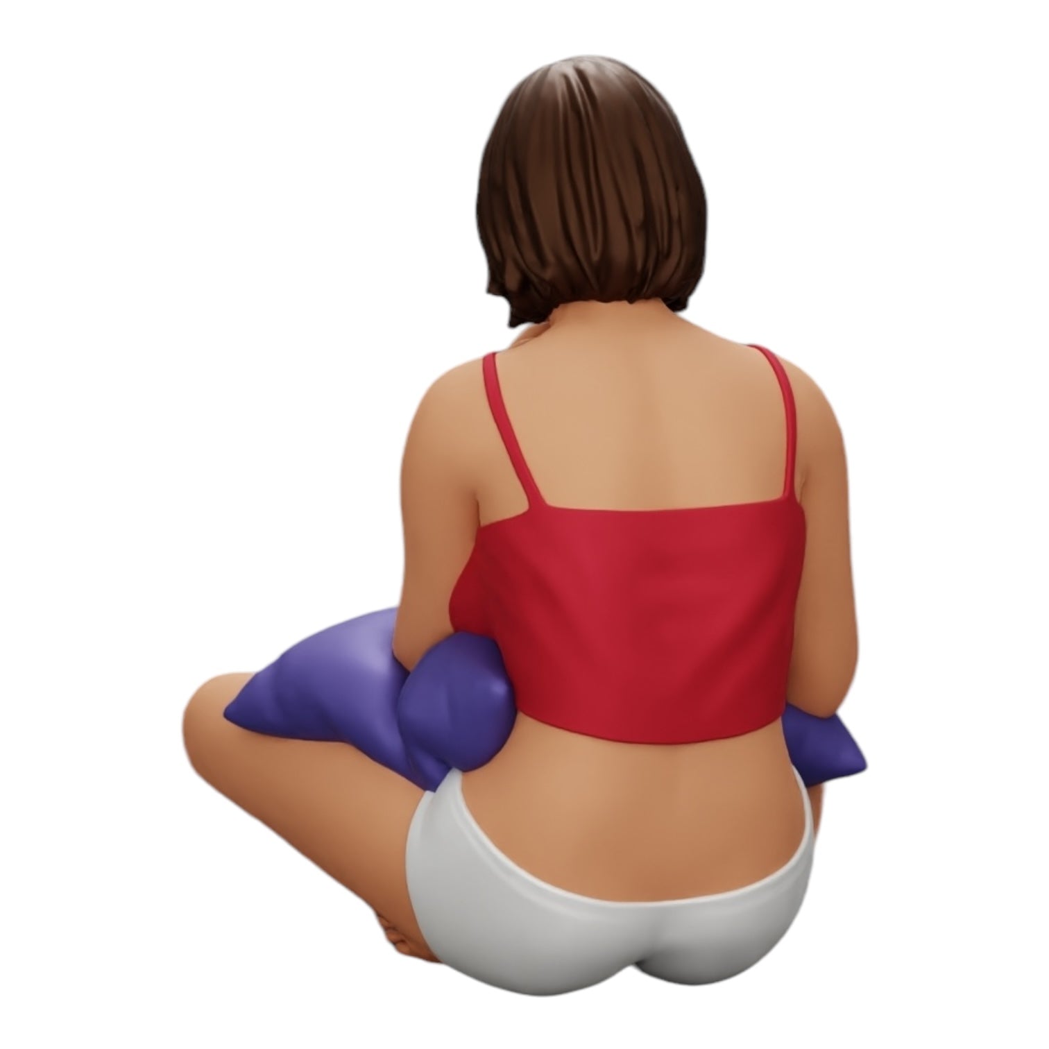 Foto del producto de modelismo de diorama 0: Niña sentada frente al televisor con almohadas en las piernas (Ref Nr. A36)
