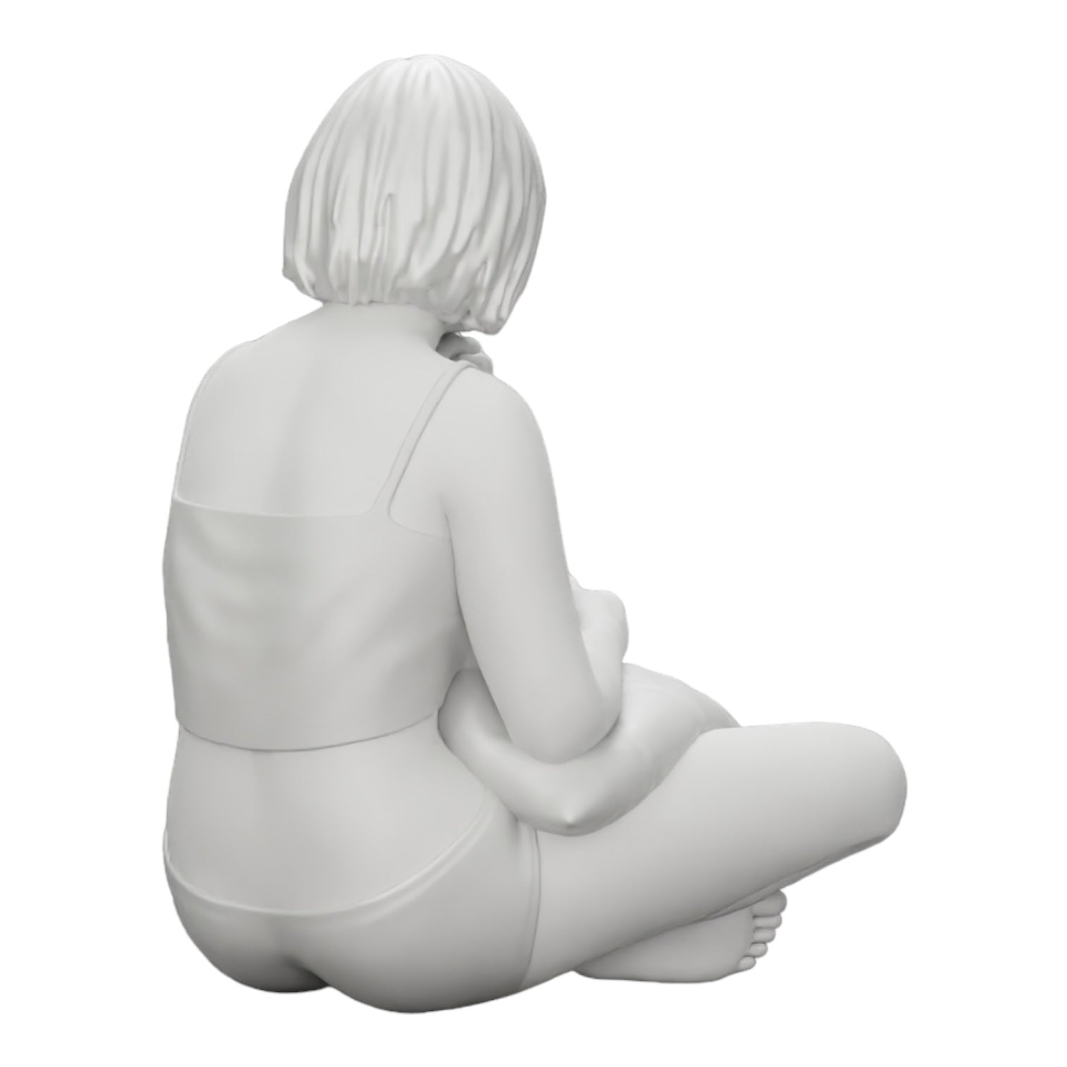 Foto del producto de modelismo de diorama 0: Niña sentada frente al televisor con almohadas en las piernas (Ref Nr. A36)