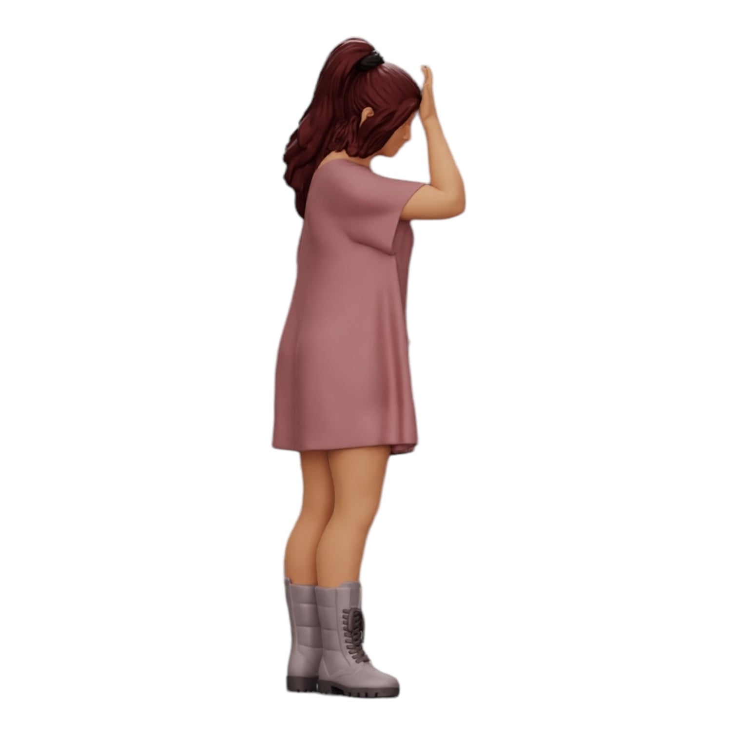 Foto de producto de modelismo de diorama 0: Joven atractiva con camisa larga y botas (Ref. Nr. A37)
