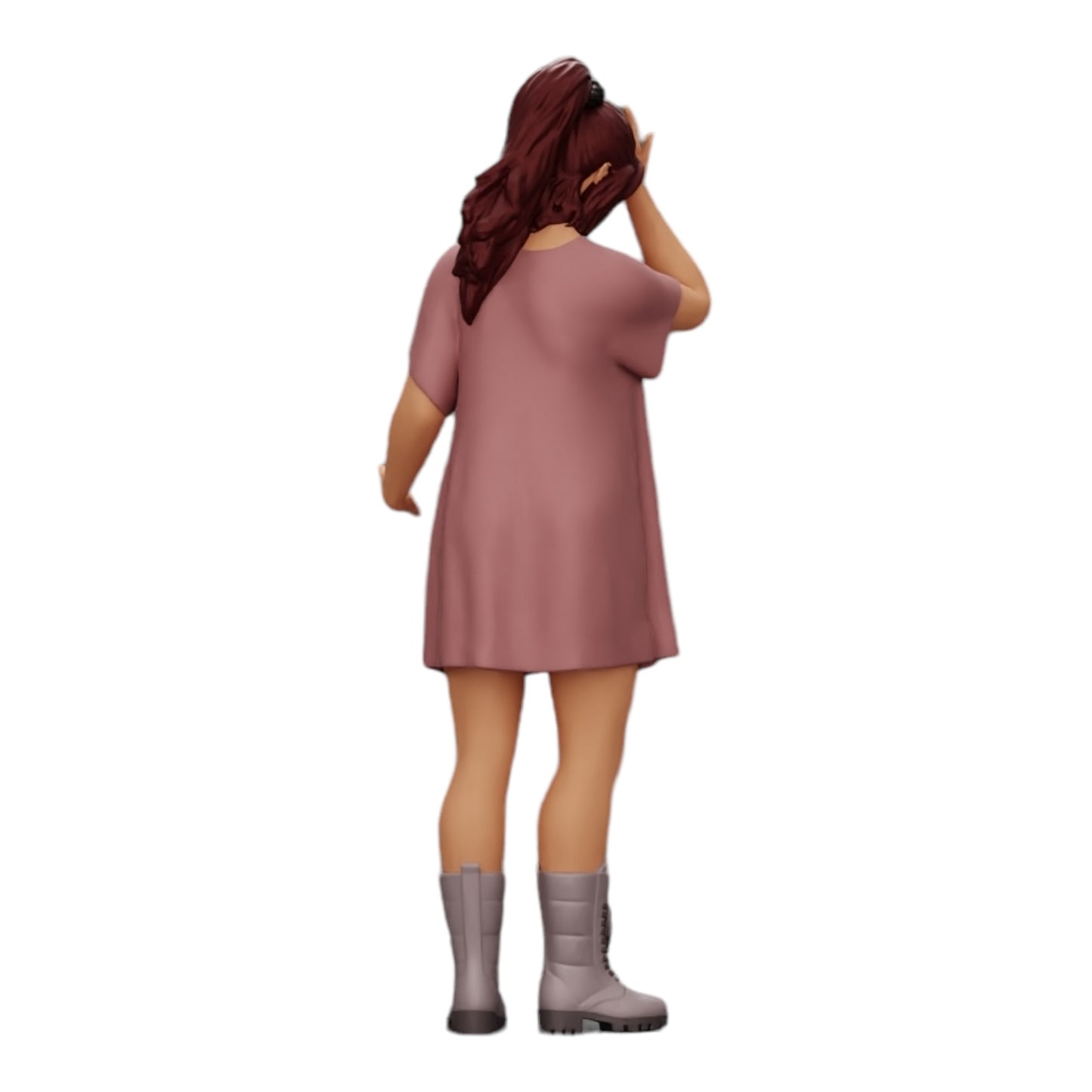 Foto de producto de modelismo de diorama 0: Joven atractiva con camisa larga y botas (Ref. Nr. A37)