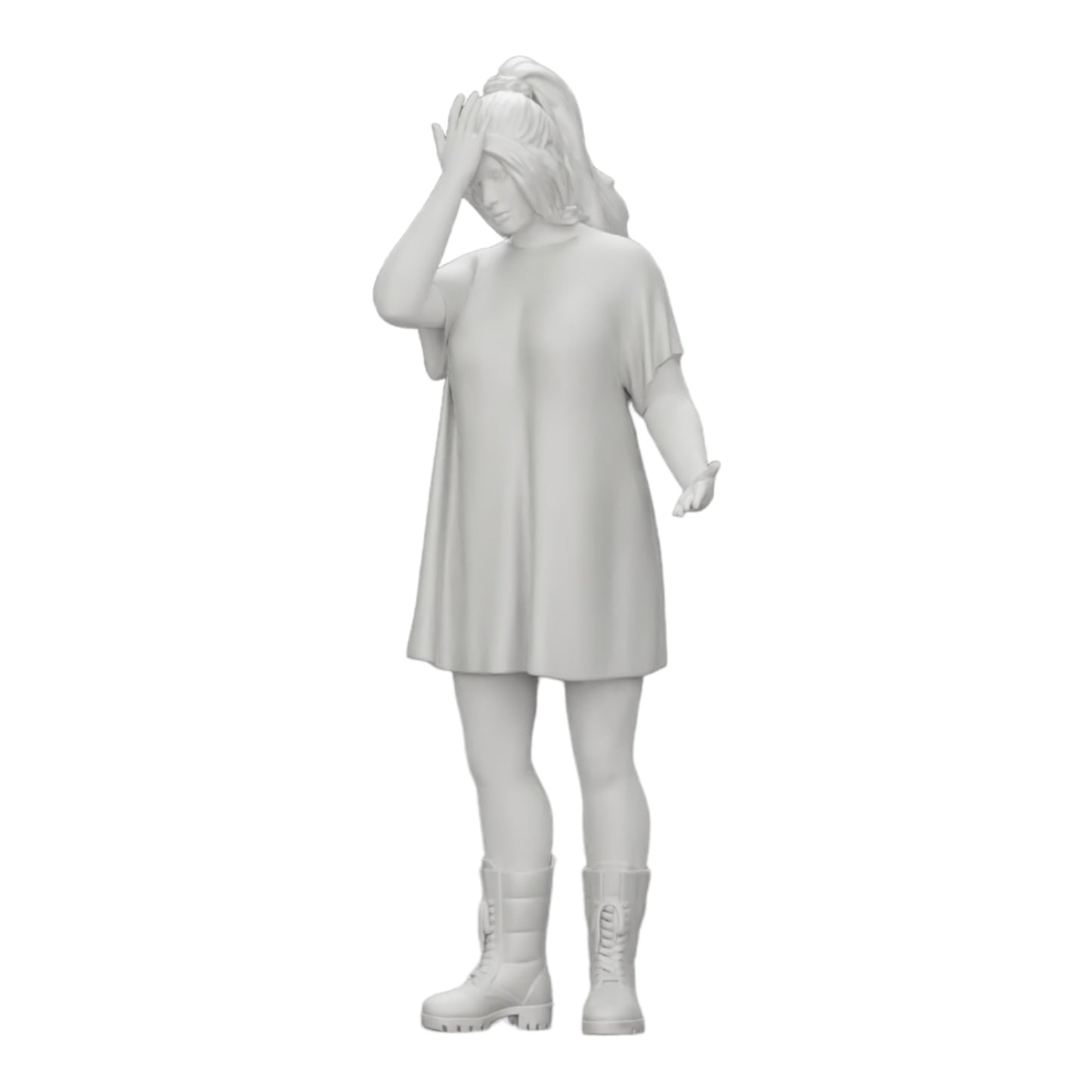 Foto de producto de modelismo de diorama 0: Joven atractiva con camisa larga y botas (Ref. Nr. A37)