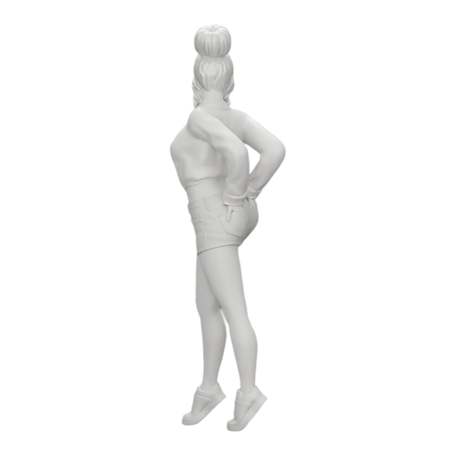 Diorama Modellbau Produktfoto 0: Sexy Mädchen in Shorts und offenem Minishirt und Händen in Gesäßtasche (Ref Nr. A38)