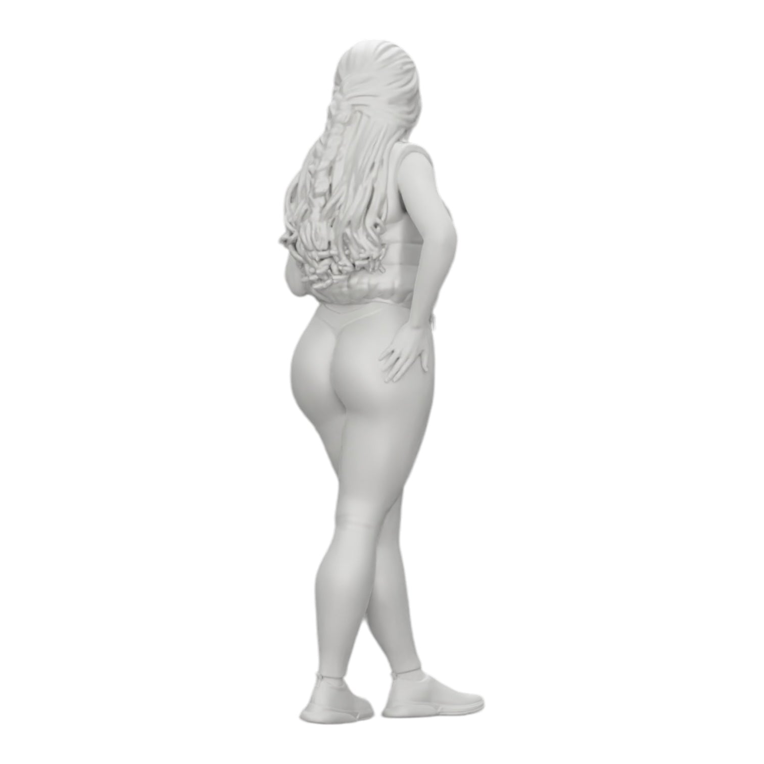 Foto de producto de modelismo de diorama 0: Mujer atractiva con cabello largo en body y chaleco abierto (Ref Nr. A46)