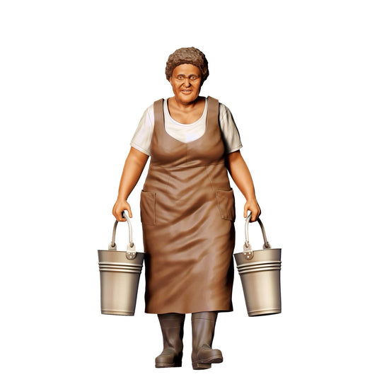Miniatura: Campesina con cubos - Vieja agricultora en acción (Nº 302)