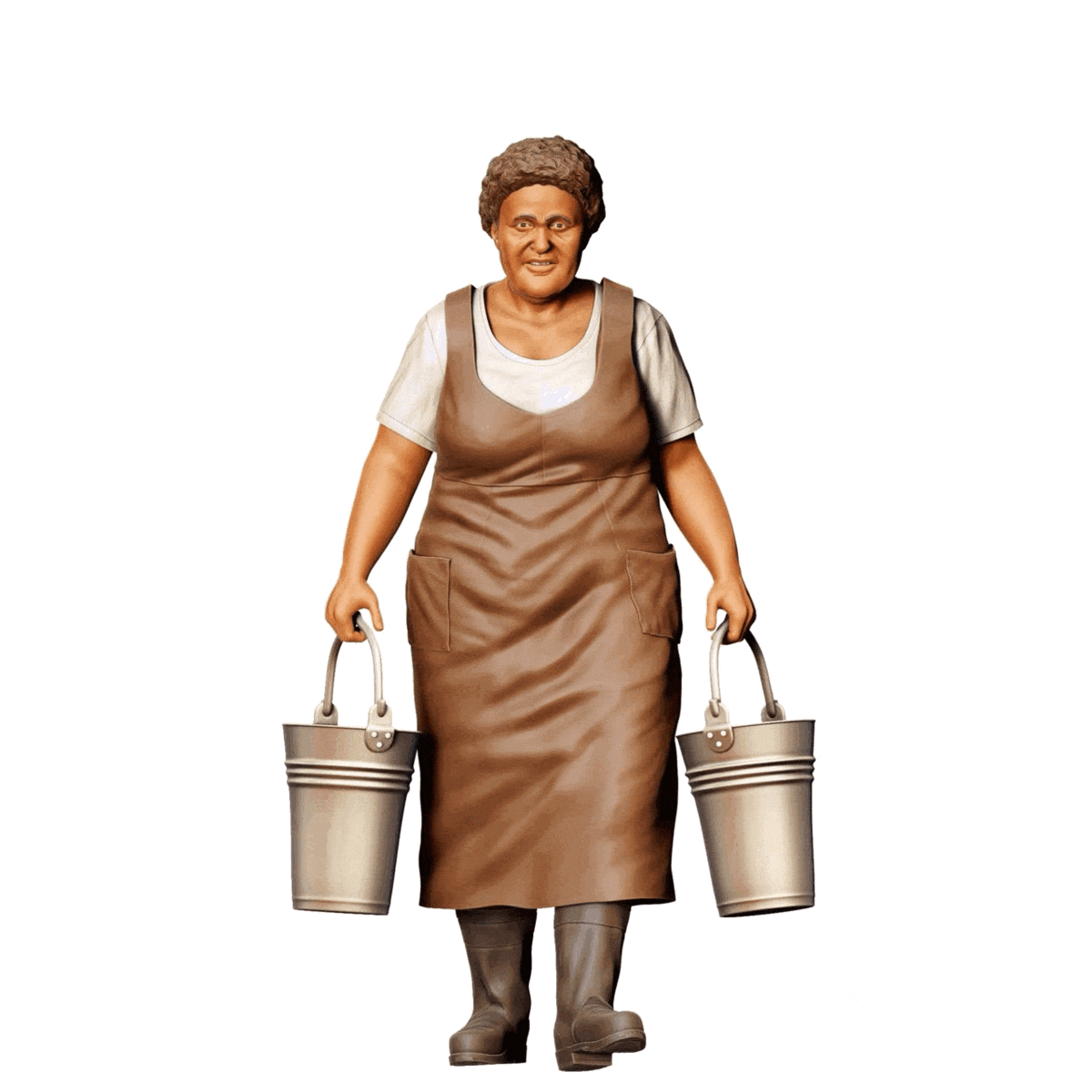 Miniatura: Campesina con cubos - Vieja agricultora en acción (Nº 302)