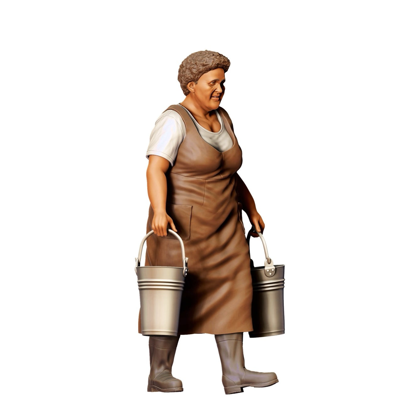 Miniatura: Campesina con cubos - Vieja agricultora en acción (Nº 302)