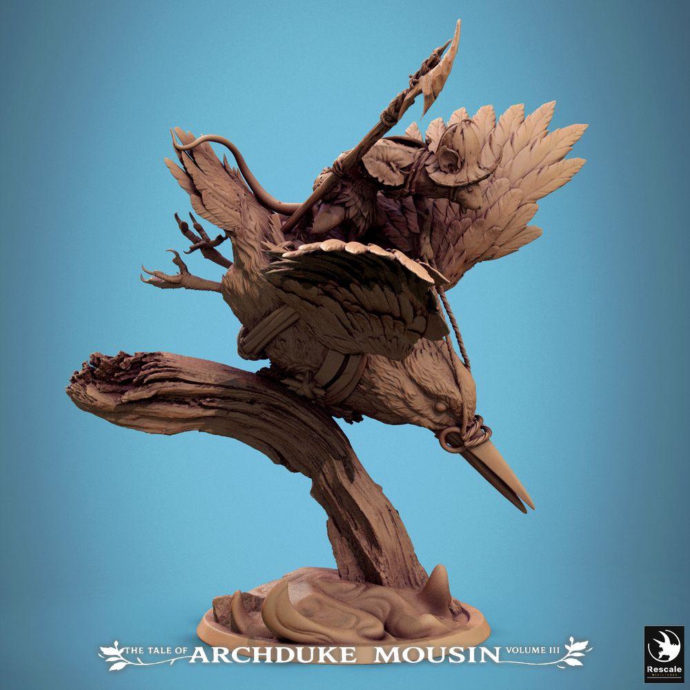 Foto del producto Tabletop 28mm Lord of the Print (LotP) 1: Miniatura de Tabletop: Caballero Ratón sobre Martinete, Hellebardier Jinete en Picada, Campeón de Caballería (Caída del Martinete) (25_07_F1)