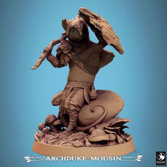 Foto del producto Tabletop 28mm Lord of the Print (LotP) 0: Miniatura de Tabletop: Guerrero Ratón, Hombre Rata Explorador/Pícaro, Explorador/Emboscador con Daga Curva y Escudo de Hoja (25_07_I3)