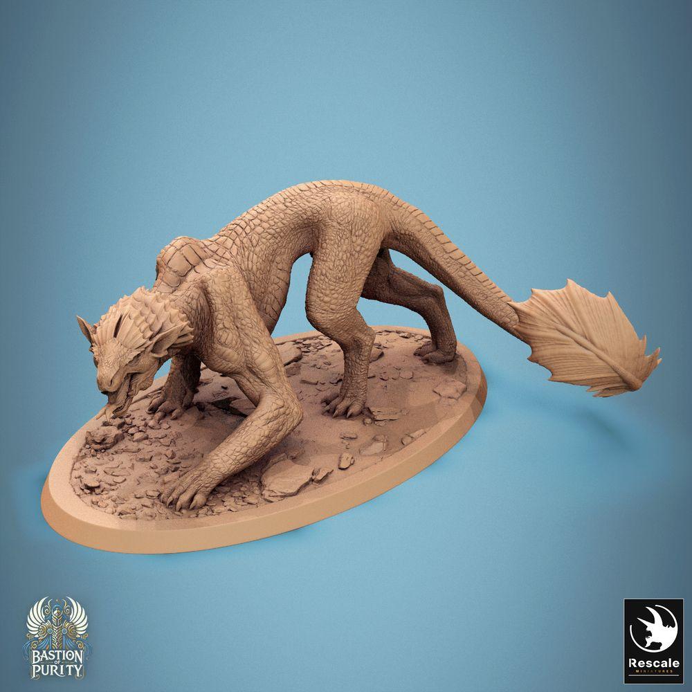 Foto del producto Tabletop 28mm Lord of the Print (LotP) 0: Miniatura de Tabletop: Lindwurm / Bestia Dragón - H8 Panthera Stealth, dragón acechante, criatura lagarto, monstruo acorazado, criatura jefe (24_09_H8)