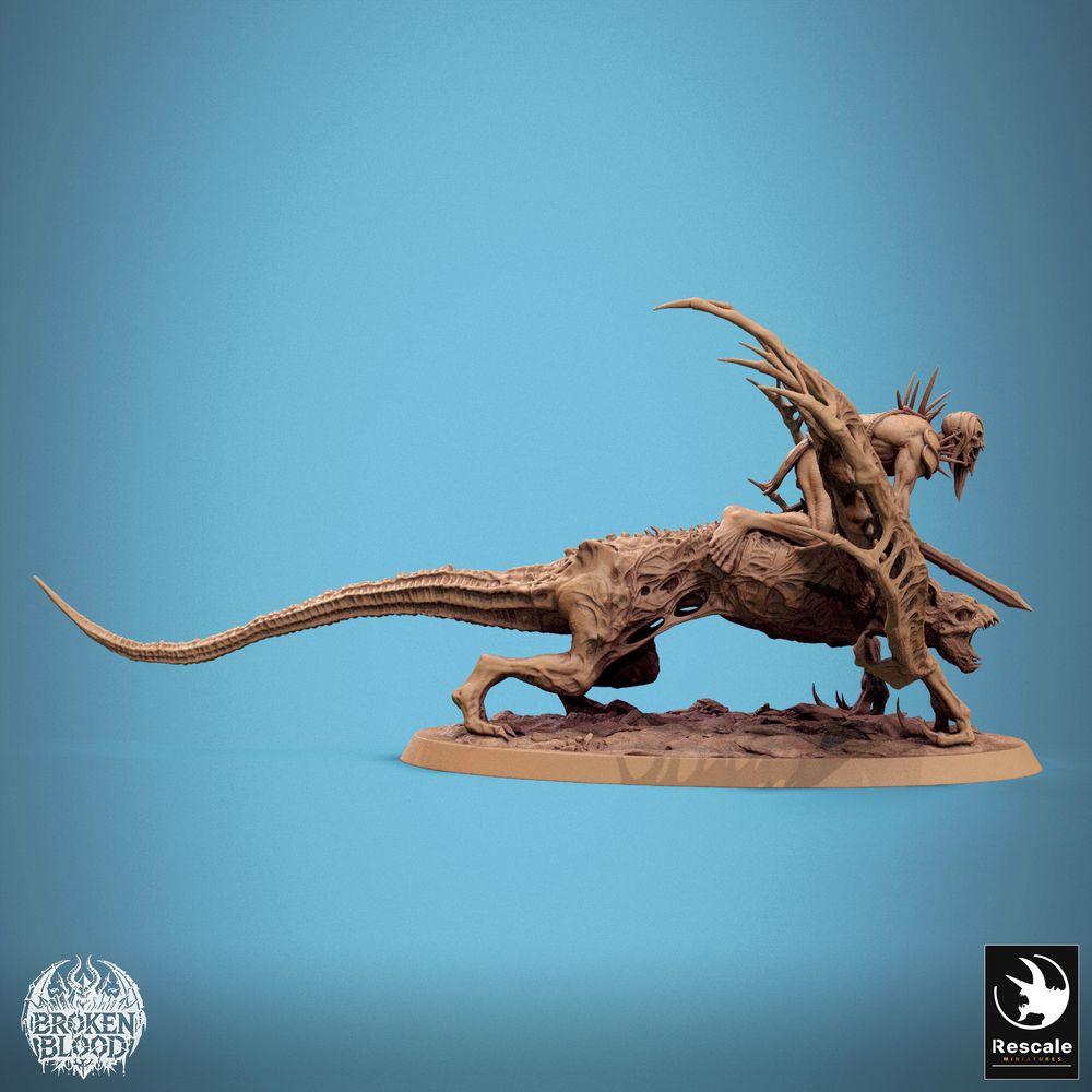Foto del producto Tabletop 28mm Lord of the Print (LotP) 1: Miniatura de Tabletop: Jinete demoníaco sobre bestia alada, hechicero/cultista con lanza, jinete gárgola, monstruo jefe, modelo de personaje (24_11_D7)