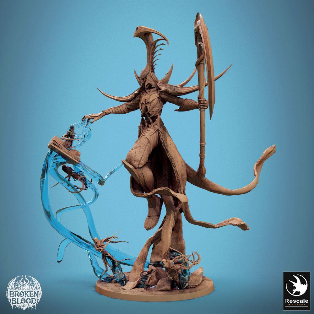 Foto del producto Tabletop 28mm Lord of the Print (LotP) 1: Miniatura de Tabletop: Señor demoníaco Velkaran el Caído, invocador del abismo y maestro de la guadaña con guadaña de doble filo, campeón del caos, miniatura de jefe (24_11_G)