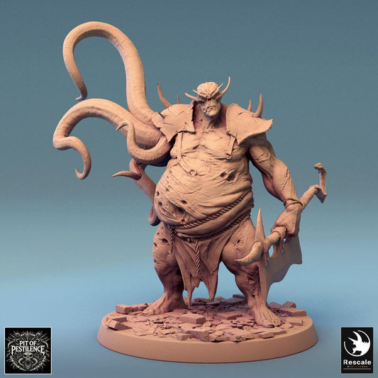Foto del producto Tabletop 28mm Lord of the Print (LotP) 0: Miniatura de Tabletop: Demonio Ejecutor Corrupto con hacha de ganchos - Monstruo tentacular, bestia del caos, monstruo jefe (Corrupt Executioner D1) (24_08_D1)