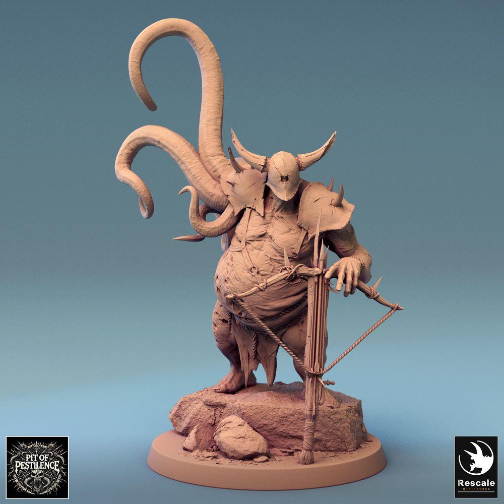 Foto del producto Tabletop 28mm Lord of the Print (LotP) 0: Miniatura de Tabletop: Verdugo Corrupto - Guerrero Demoníaco Arquero, Jefe Guerrero del Caos, Abominación Tentacular (24_08_D2)